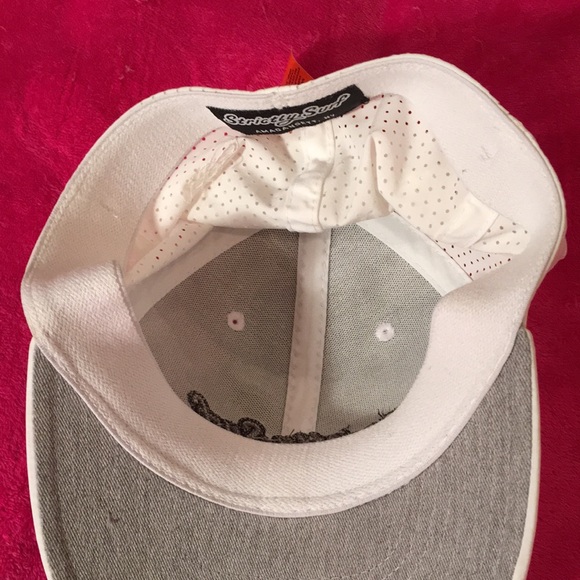 Black and White Curved Brim Hat with Embroidered Logo - Picture 8 of 14